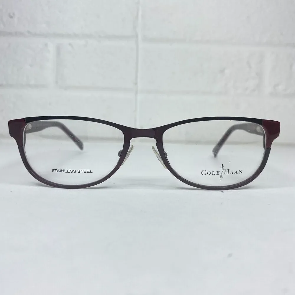 Cole Haan‎ CH 1010 Wine Red Burgundy Rectangular Glasses Frames 51-17-130 H1423